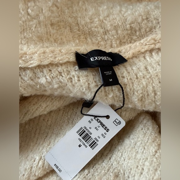 Express Soft Cream Belted Robe - Picture 7 of 7